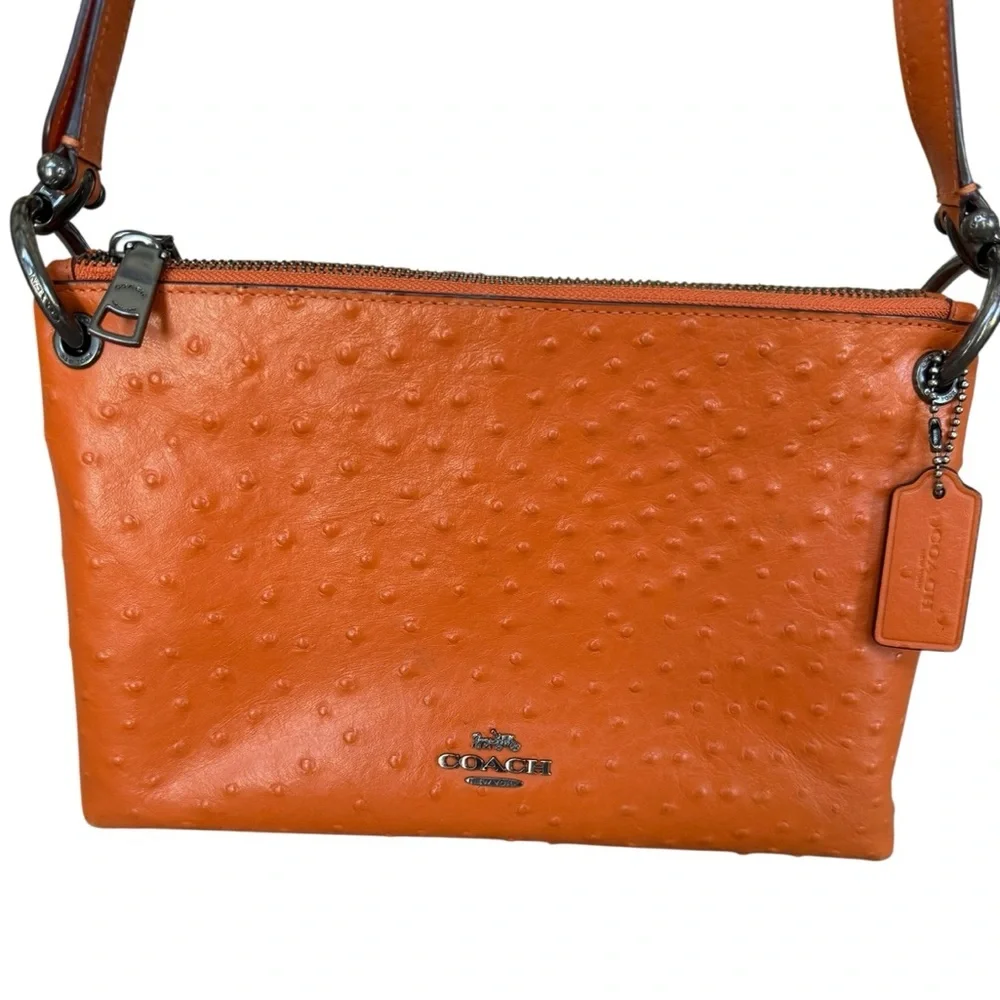 Coach Orange Ostrich Mia Crossbody‎ Bag